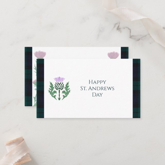 Cartão De Lugar Rua de Tartan do Black Watch. Dia Andrews (Frente/Verso In Situ)