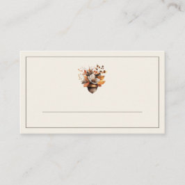 Cartão De Lugar Rustic Acorn Floral Ivory Fall Place Cards