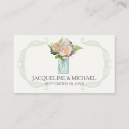 Cartão De Lugar Rustic Floral Mason Jar Rosa Escort Mesa Seating