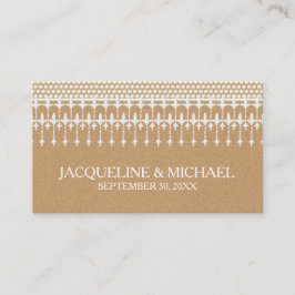 Cartão De Lugar Rustic Vintage Lace Kraft - Tipografia de Script d
