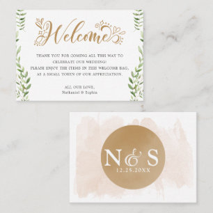 Cartão De Lugar Saco de Presente de Boas-Vindas de Casamento com F