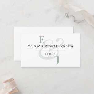 Cartão De Lugar Sage Ampersand Casamento Assentos em Mesa Plana