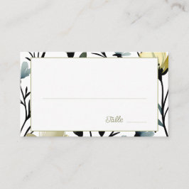 Cartão De Lugar Sage Green & Soft Yellow Botanical Wedding