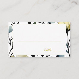 Cartão De Lugar Sage Green & Soft Yellow Botanical Wedding