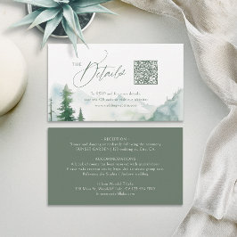 Cartão De Lugar Sage Mountain Forest Rustic QR code Details