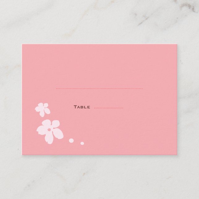 Cartão De Lugar Sakura Blossoms Silhouette Place Cards (Frente)