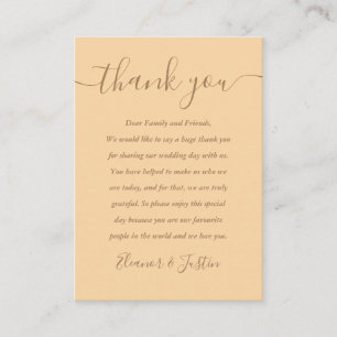 Cartão De Lugar Script de Assinatura Champanhe Casamento Obrigado