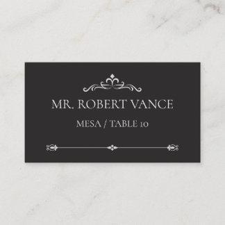 Cartão De Lugar Silver Elegance Collection Wedding Place Card