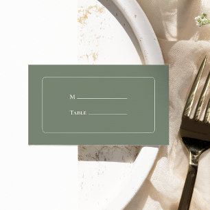Cartão De Lugar Simple Boho Sage Green Wedding Flat