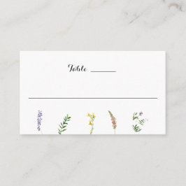 Cartão De Lugar Simples Casamento Floral Rústico Boho de Flores Si