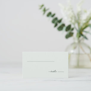 Cartão De Lugar Sinal de Mesa Minimalista de Hortelã Tranquilo