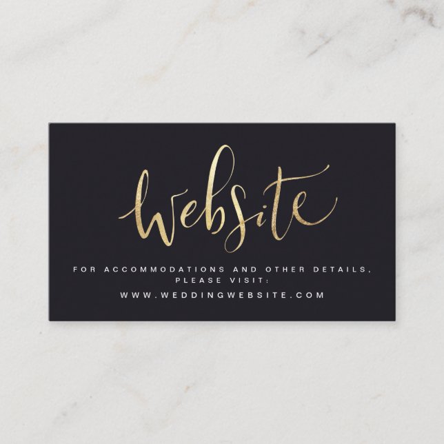 Cartão De Lugar Sítio Web de Casamento de Script Simples Moderno I (Frente)