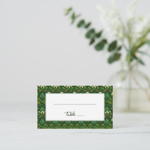 Cartão De Lugar Sofisticado Bordado Floral Verde