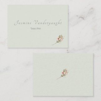 Cartão De Lugar Soft Sage Botanical Wedding Escort Cards