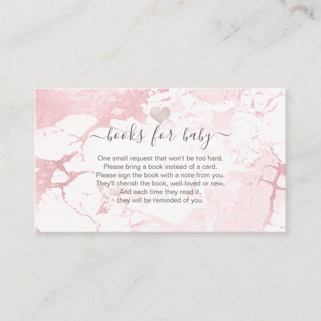 Cartão De Lugar Solicitação de Livro PixDezines, Enclo Blush Marbl (Frente)
