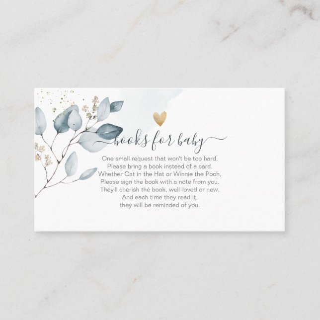 Cartão De Lugar Solicitação de Livro PixDezines, Goma Azul Eucalyp (Frente)