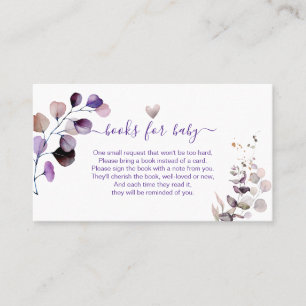 Cartão De Lugar Solicitação de Livro PixDezines H2 Roxo Eucalipto 