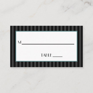 Cartão De Lugar Sr. e Sr. Pin Striped Place Card
