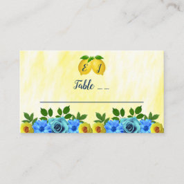 Cartão De Lugar Sunny Lemon Floral Wedding