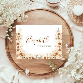 Cartão De Lugar Terracotta Calla Lily Wedding | Boho Watercolor