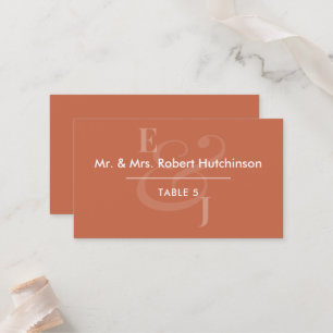 Cartão De Lugar Terracotta Reverse Ampersand Casamento Mesa Asse
