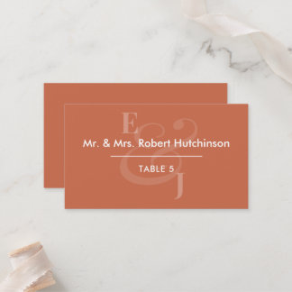 Cartão De Lugar Terracotta Reverse Ampersand Casamento | Mesa Asse