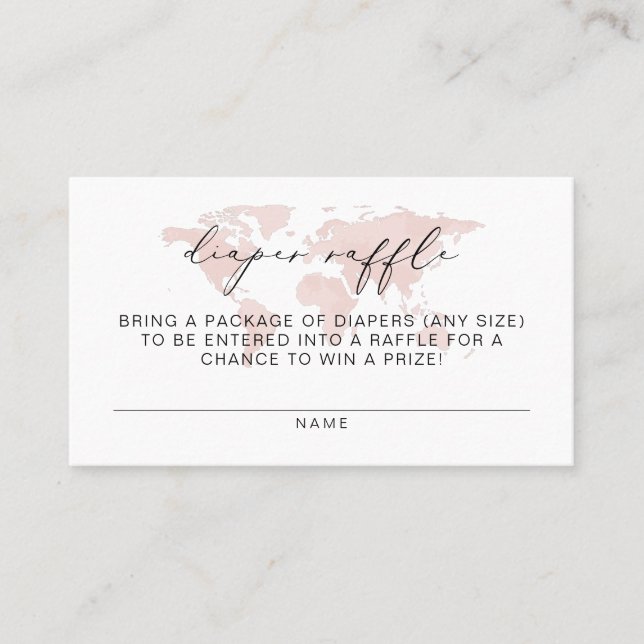 Cartão De Lugar Tíquete de Fralda de Raffle do Mapa Rosa CARMEN (Frente)