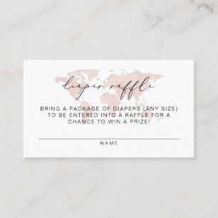 Cartão De Lugar Tíquete de Fralda de Raffle do Mapa Rosa CARMEN