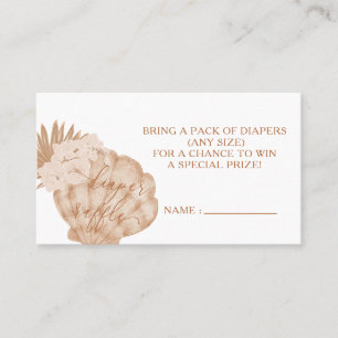 Cartão De Lugar Tíquetes de Fralda de Chá de fraldas Boho Seashell