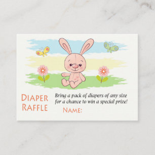 Cartão De Lugar Tíquetes de Fralda de coelho rosa