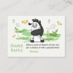 Cartão De Lugar Tíquetes de Raffle, Fralda Zebra Engraçada
