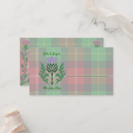 Cartão De Lugar Tradicional Scottish Tartan e Scotland Thistle