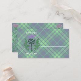 Cartão De Lugar Tradicional Scottish Tartan e Scotland Thistle