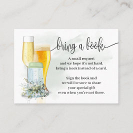 Cartão De Lugar Traga um Chá de fraldas verde bolhas Livro Inserir