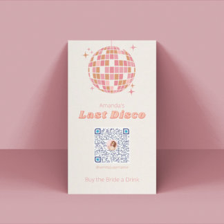Cartão De Lugar Última placa Venmo de Festa de solteira Disco