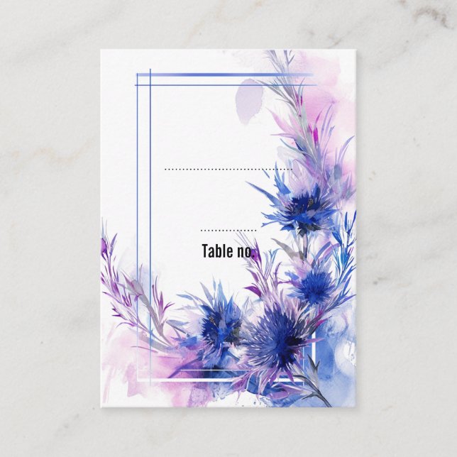 Cartão De Lugar Vertical, 2 💙 Lados Reverendo Cornflower (Frente)