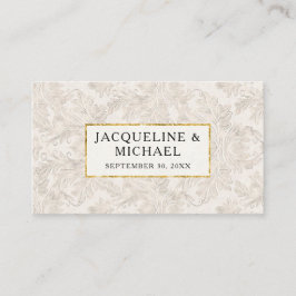 Cartão De Lugar Vintage Elegante Glitter Gilded Damask Cream