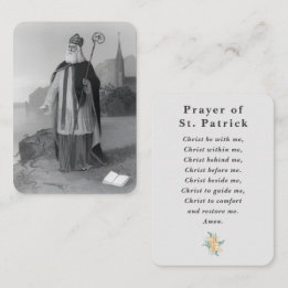 Cartão De Lugar Vintage Prayer of St. Patrick Catholic Prayer Card