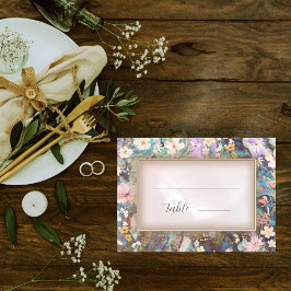 Cartão De Lugar Vintage Rustic Boho Floral Wedding