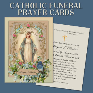 Cartão De Lugar Virgem Maria Memorial Funeral Católico Santa Carte