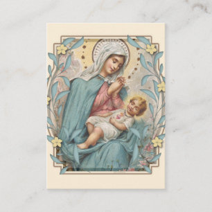 Cartão De Lugar Virgem Religiosa Mary Memória de Jesus Oração Sant