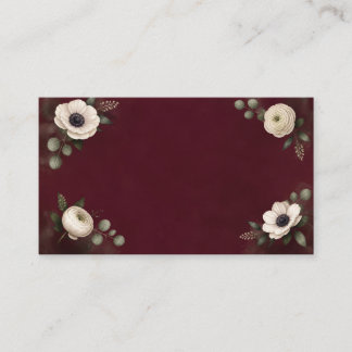 Cartão De Lugar Watercolor Burgundy Wedding Place Card