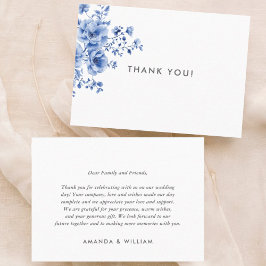 Cartão De Lugar Watercolor Chinoiserie Floral Obrigado