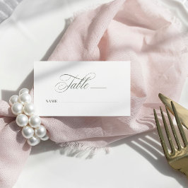Cartão De Lugar White e Sage Green | Clássico Luxe Wedding Flat