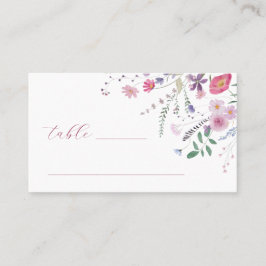 Cartão De Lugar Wildlowers Baptism Flat Place Card