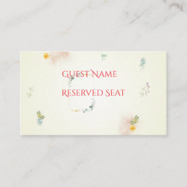 Cartão De Lugar Yellow and Pink Floral Wedding Place Card