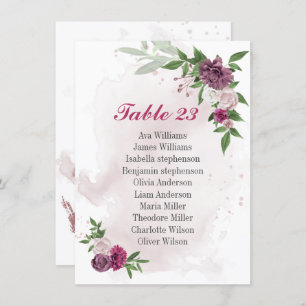 cartão de lugares verdes com flores de mauve cor-d