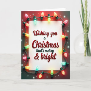 Cartão de Luzes de Natal Brilhantes