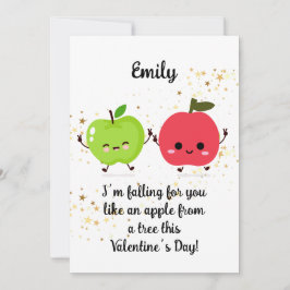 Cartão de maçã do dia dos namorados
