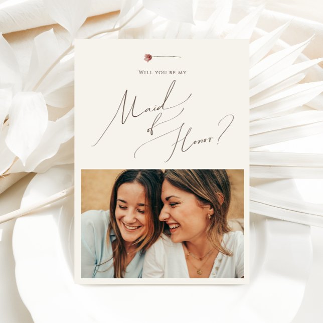 Cartão de Madrinha de casamento Colorido de Beige  (Criador carregado)